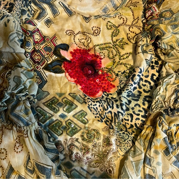 Vintage 90s/Y2k Ruffle Sleeve Top - Picture 4 of 5